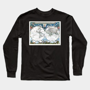 World map wall art 1690 dorm decor mappemonde Art Print Long Sleeve T-Shirt